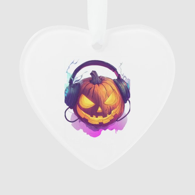  Pumpkin DJ Party Ornament (Front)