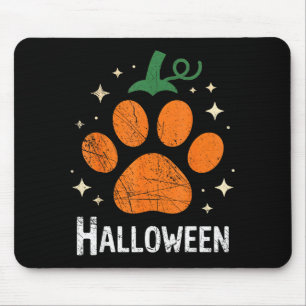 Pumpkin Dog Cat Paw Print Halloween Pet Lover  Mouse Mat