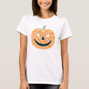 Pumpkin Dog Cat Paw Print Halloween Pet Lover T-Shirt