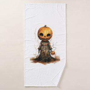 Pumpkin Doll Halloween Sticker Bath Towel