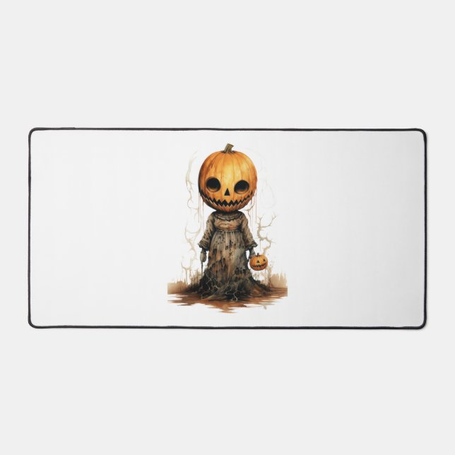 Pumpkin Doll Halloween Sticker Desk Mat (Front)