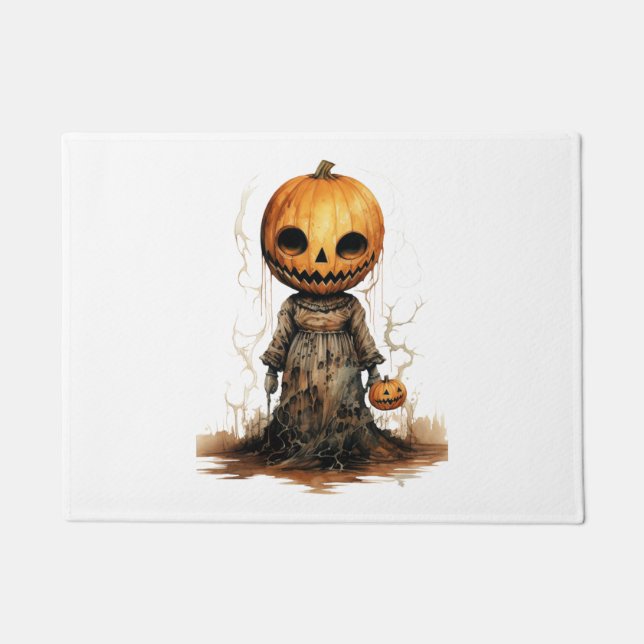 Pumpkin Doll Halloween Sticker Doormat (Front)
