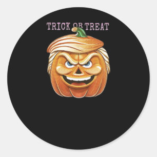 Pumpkin Donald, Funny Halloween Scary Classic Round Sticker