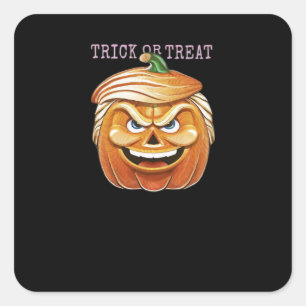 Pumpkin Donald, Funny Halloween Scary Classic Square Sticker