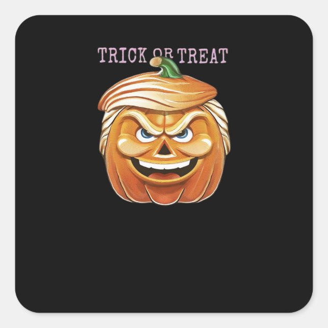 Pumpkin Donald, Funny Halloween Scary Classic Square Sticker (Front)