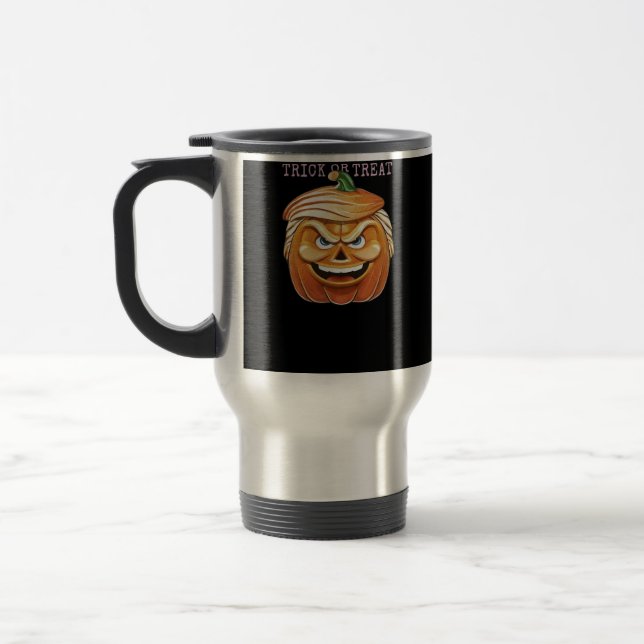 Pumpkin Donald, Funny Halloween Scary Classic Travel Mug (Left)