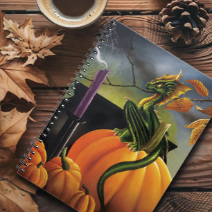 Pumpkin Dragon Cauldron Halloween Notebook