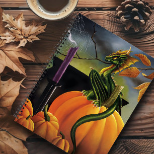 Pumpkin Dragon Cauldron Halloween Notebook