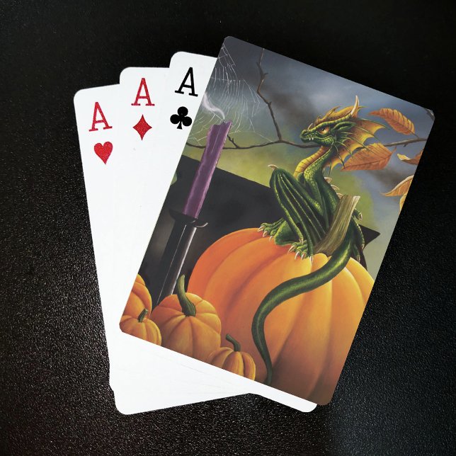Pumpkin Dragon Cauldron Halloween Playing Cards (Creator Uploaded)