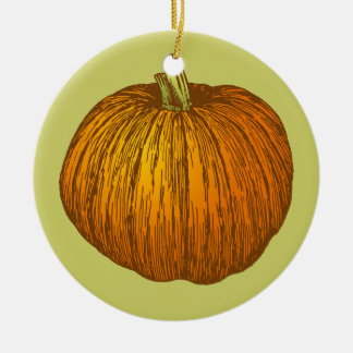 Pumpkin Drawing Ceramic Tree Decoration