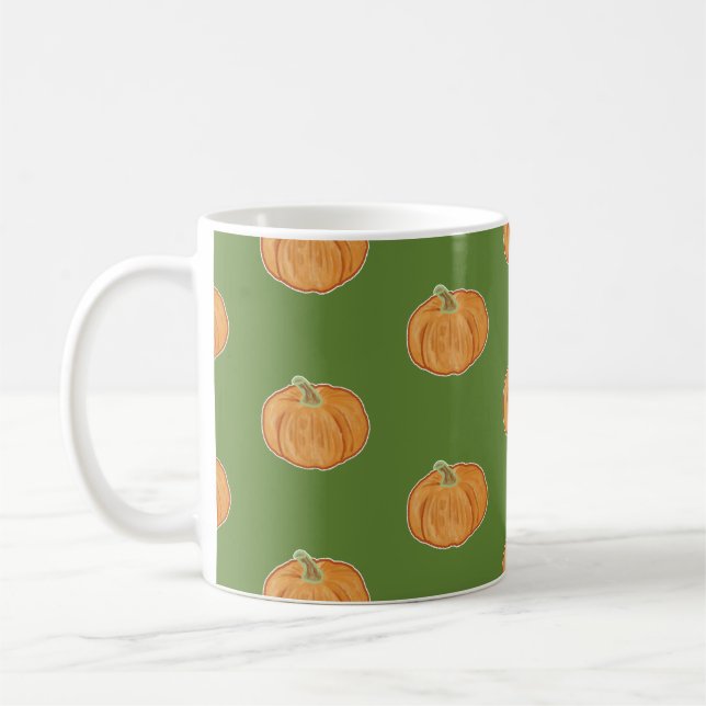 Pumpkin Drawing Coffee Mug (Left)