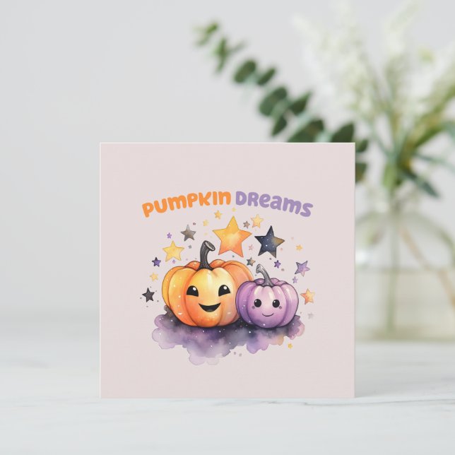 Pumpkin Dreams – Cute Pastel Purple and Orange (Standing Front)