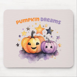 Pumpkin Dreams – Cute Pastel Purple and Orange Mouse Mat