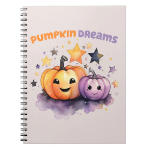 Pumpkin Dreams – Cute Pastel Purple and Orange Notebook