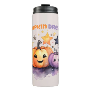 Pumpkin Dreams – Cute Pastel Purple and Orange Thermal Tumbler
