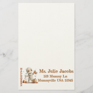 Pumpkin Drip – Mummy with a Sweet Scare Stationery