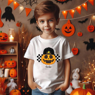 Pumpkin Dude Toddler Retro Boys Halloween Fall Tri-Blend Shirt