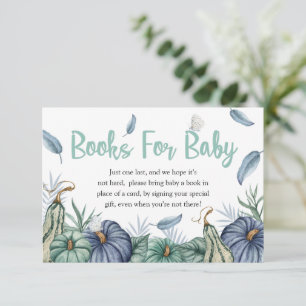 Pumpkin Dusty Blue Baby Shower Books For Baby Card