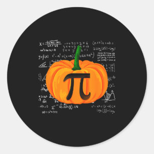 Pumpkin E Math Funny Halloween Thanksgiving Day  Classic Round Sticker