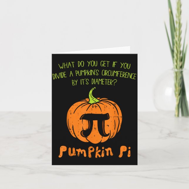 Pumpkin E Math Shirt Funny Halloween Thanksgiving  Card (Front)