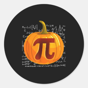 Pumpkin E Math Shirt Funny Halloween Thanksgiving  Classic Round Sticker
