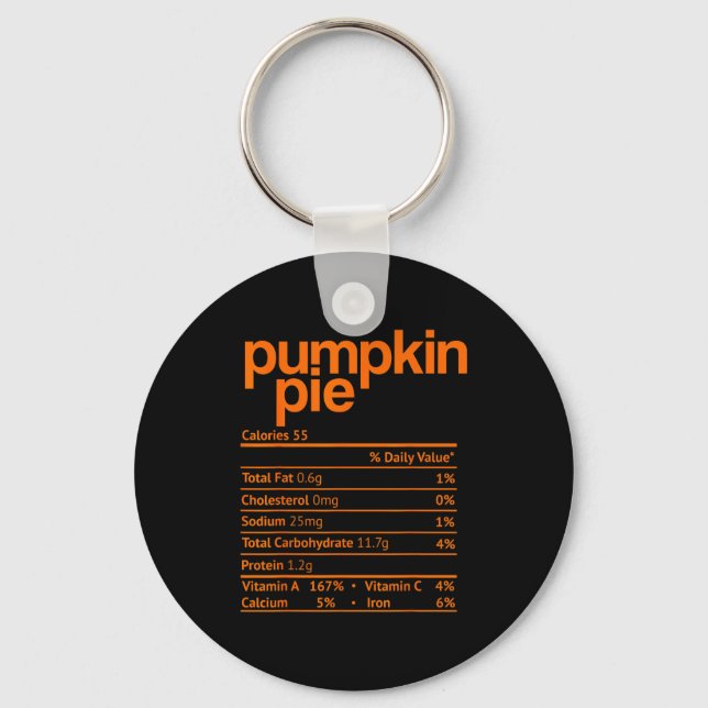 Pumpkin E Nutrition Fact Funny Thanksgiving Christ Key Ring (Front)