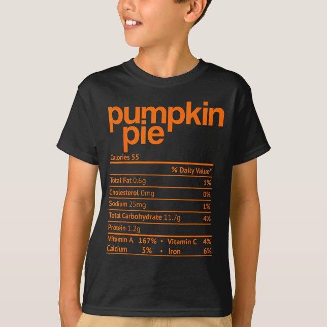 Pumpkin E Nutrition Fact Funny Thanksgiving Christ T-Shirt (Front)