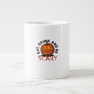 Pumpkin Eat Drink And Be Scary Vintage Style Large Coffee Mug