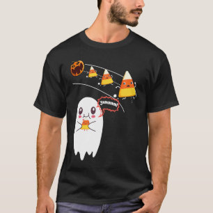 Pumpkin Eating Candy Corn Halloween Pumpkin T-Shirt