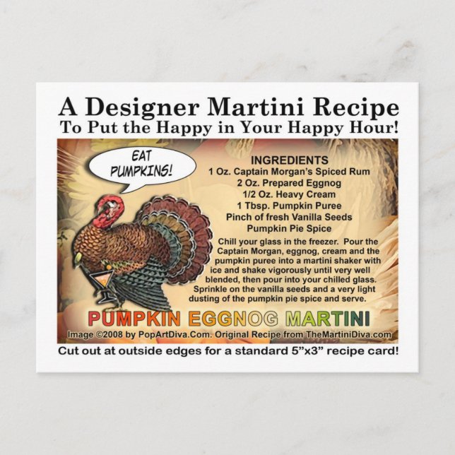 Pumpkin Eggnog Thanksgiving Martini Recipe Card (Front)