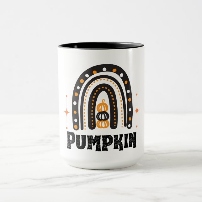 Pumpkin Elegant Black Rainbow  Mug (Center)