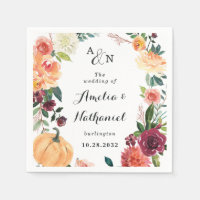 Pumpkin Elegant Fall Floral Rustic Themed Wedding
