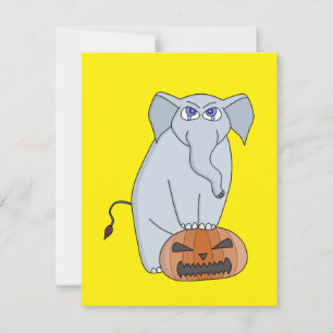 Pumpkin Elephant Holiday Card