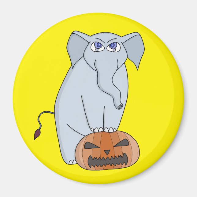 Pumpkin Elephant Magnet (Front)