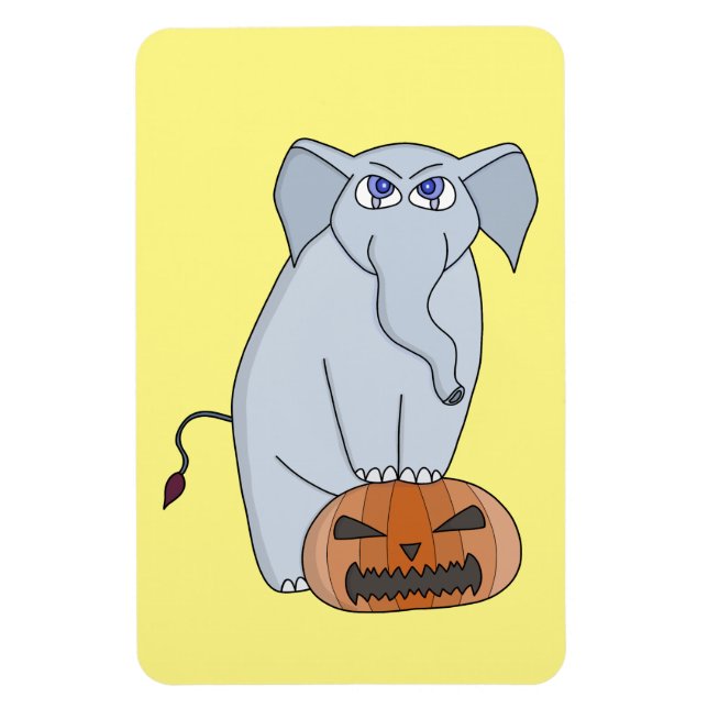 Pumpkin Elephant Magnet (Vertical)