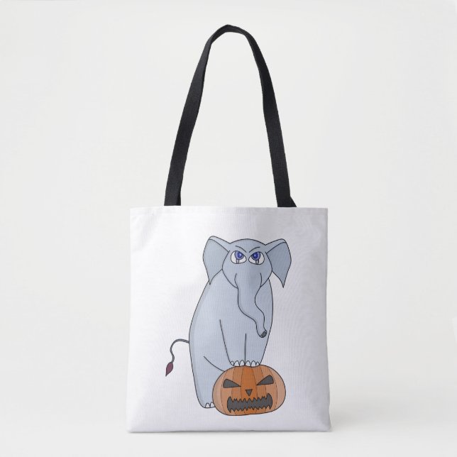 Pumpkin Elephant Tote Bag (Front)
