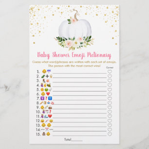 Pumpkin Emoji Pictionary Baby Shower Game