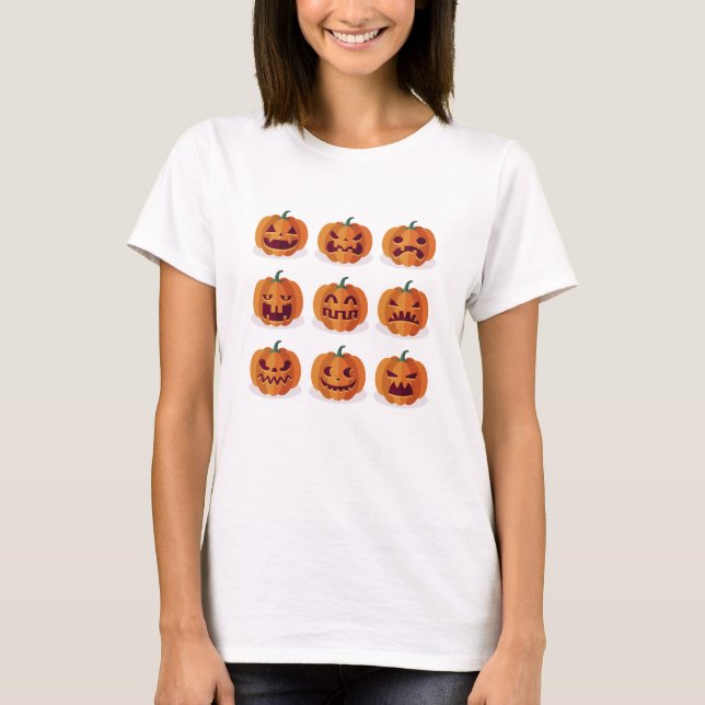 Pumpkin Emojis Halloween T-Shirt (Front)