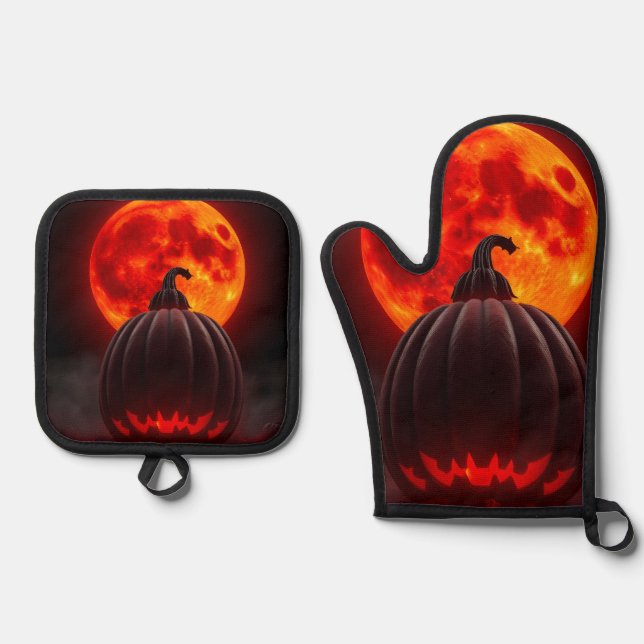 Pumpkin Emperor Eclipse Halloween Mitt Set (Front)