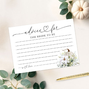 Pumpkin Eucalyptus Fall Bridal Shower Advice Card