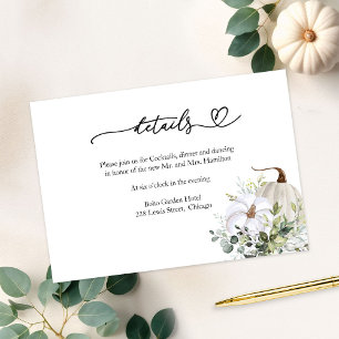 Pumpkin Eucalyptus Fall in Love Wedding Details Enclosure Card