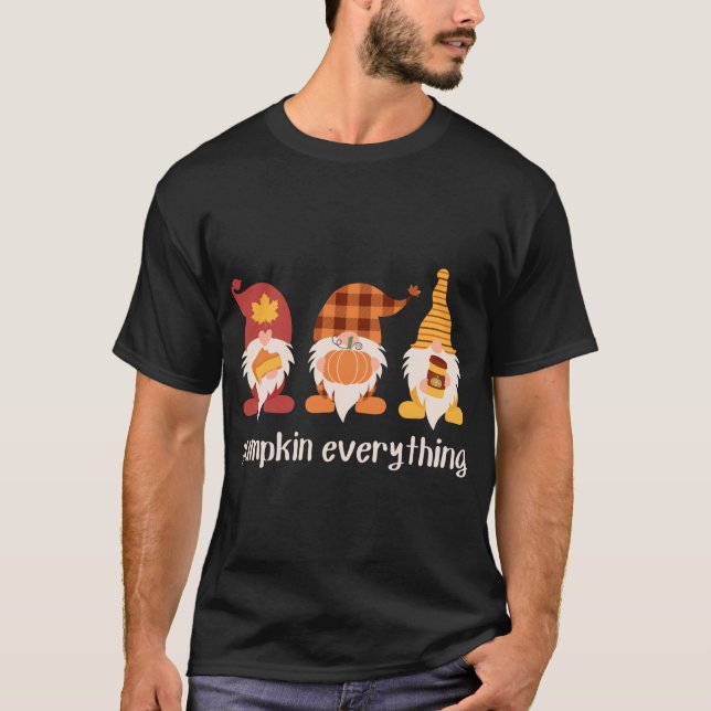 Pumpkin Everything Cute Fall Gnomes Autumn Thanksg T-Shirt (Front)