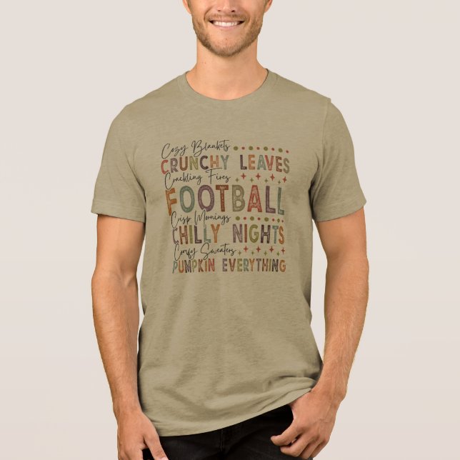 Pumpkin Everything Football, Chilly Night  Tri-Blend Shirt (Front)