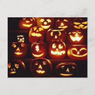 Pumpkin Expressions Halloween Postcard