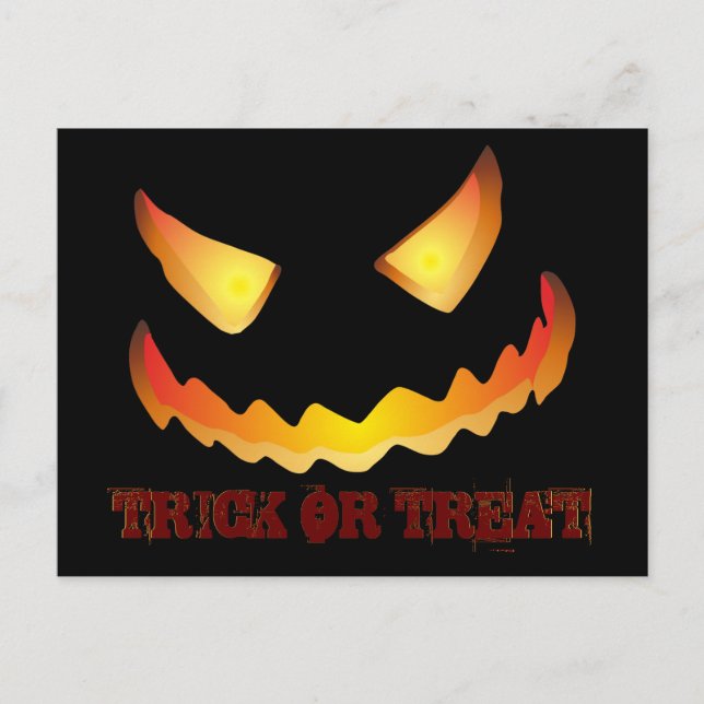 Pumpkin Face 2 for Halloween Invitation Postcard (Front)