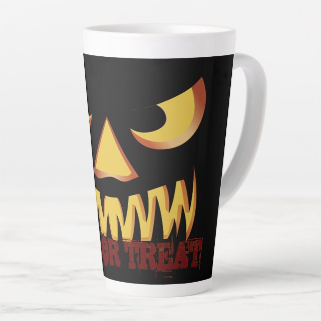 Pumpkin Face 2 Latte Mug (Right Angle)