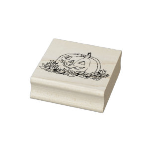 Pumpkin face 3 illustration art stamp