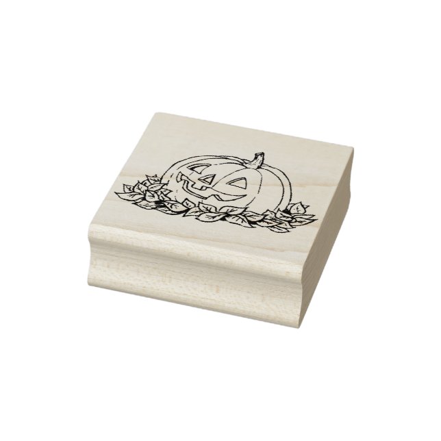 Pumpkin face 3 illustration art stamp (Stamp)