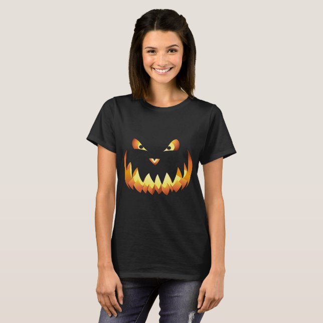 Pumpkin Face 4 for Halloween T-Shirt (Front Full)