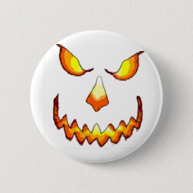 Pumpkin Face 6 Cm Round Badge (Front)